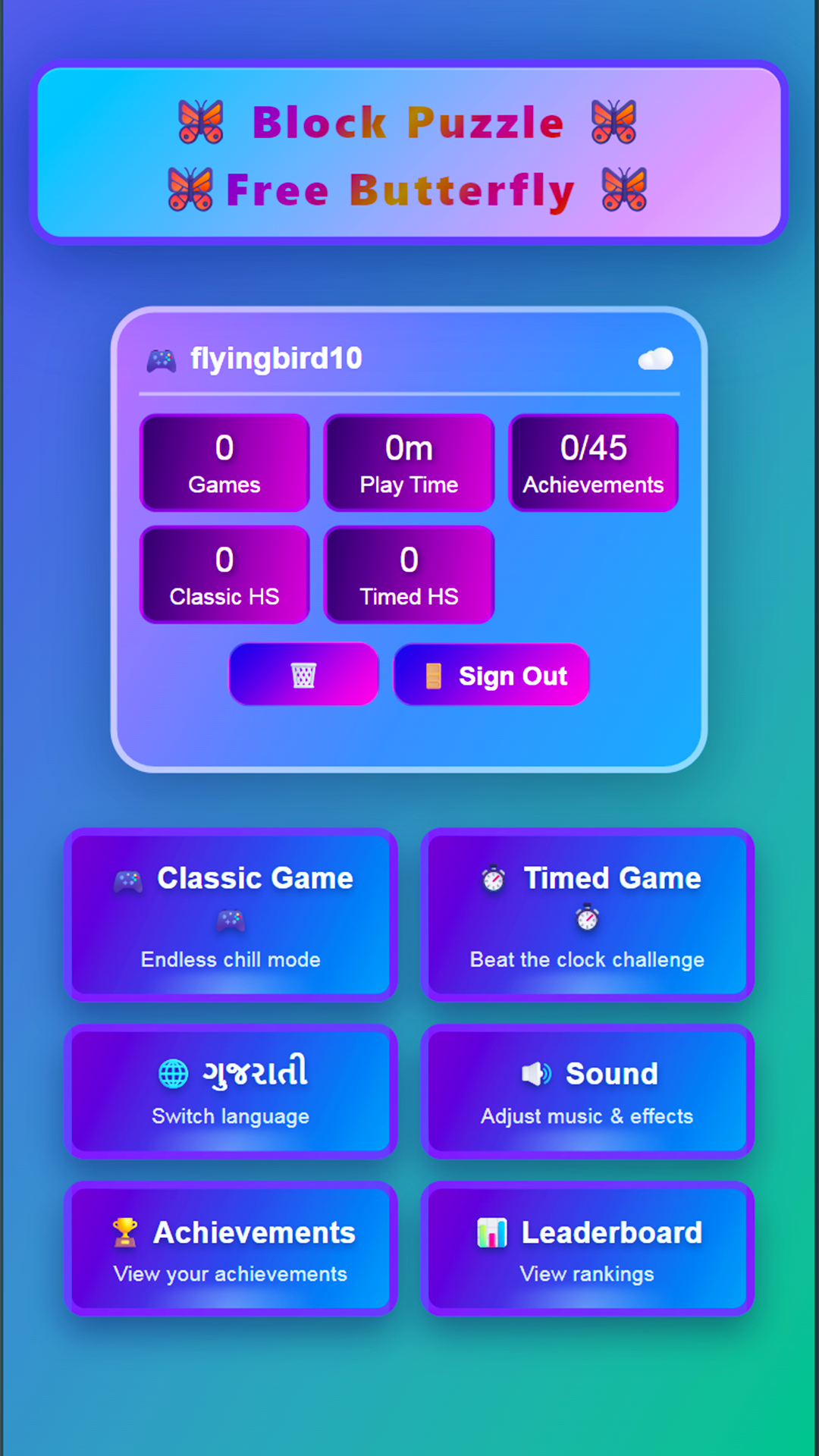 Block Puzzle Free Butterfly Screenshot 2